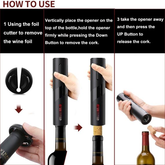 Tutorial for ABS Electric Corkscrew Opener Wine