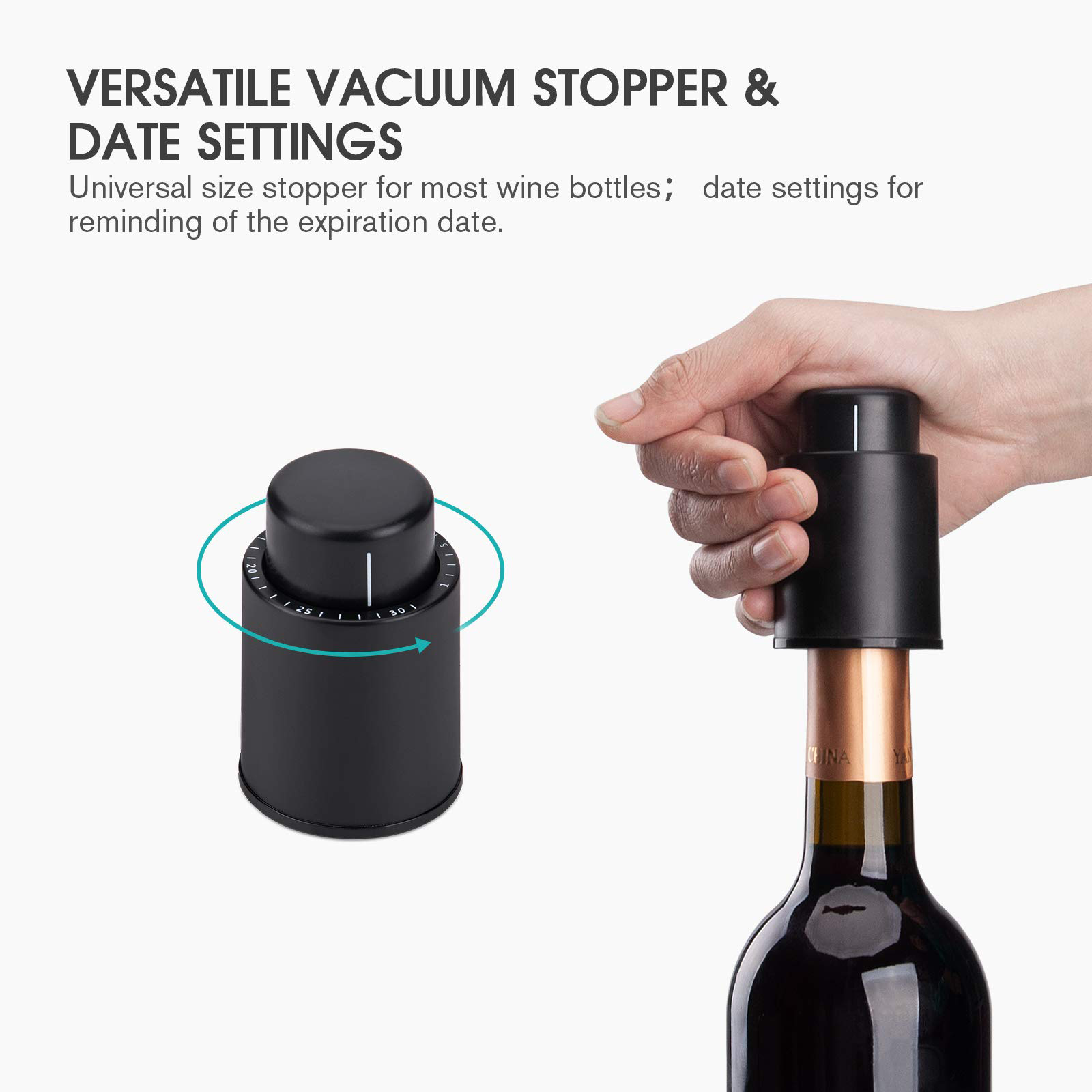 Automatic Electric Wine Bottle Corkscrew Black - PKAWAY