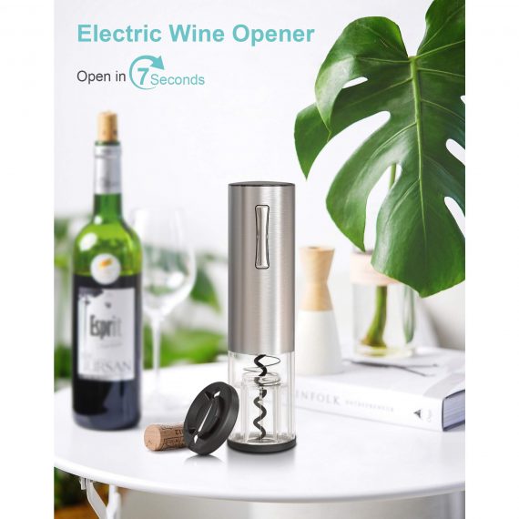 Rechargeable Stainless Steel electric wine opener with Foil Cutter