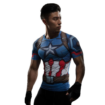 dri fit short sleeve captain america printed t shirts