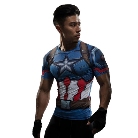 dri fit short sleeve captain america costume t shirt