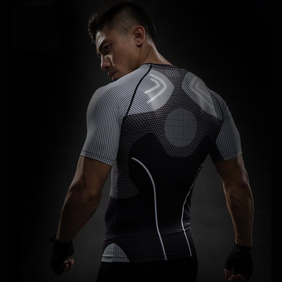 short sleeve dri fit iron man compression shirt