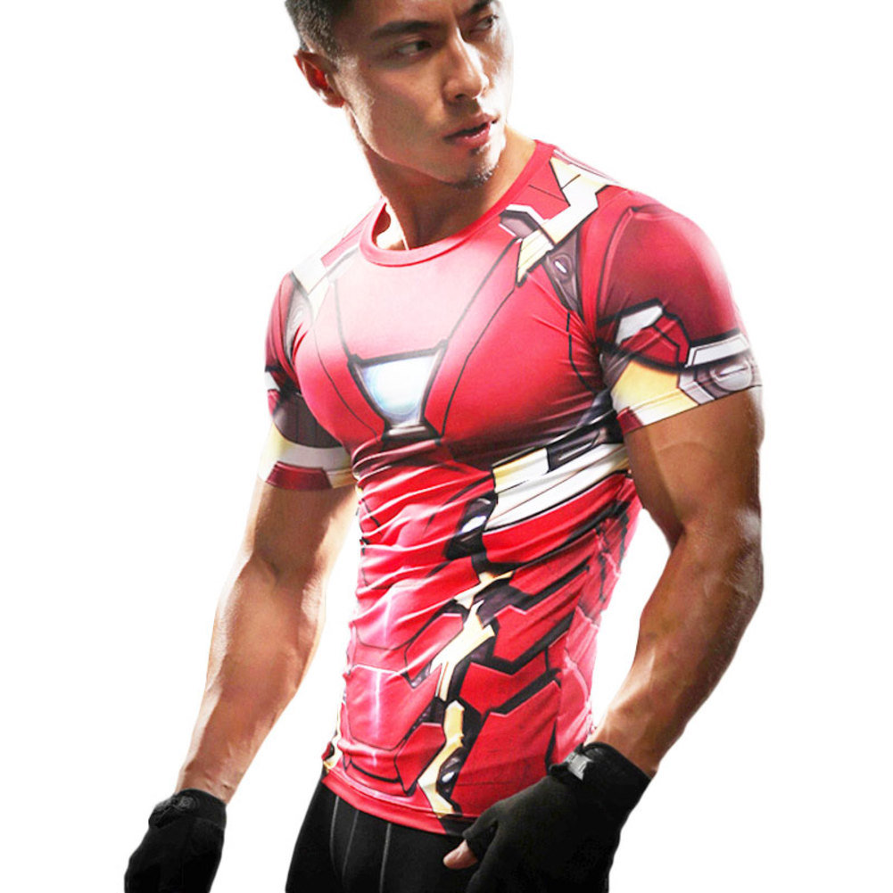 Marvel Superhero Iron Man Arc Reactor T Shirt Red