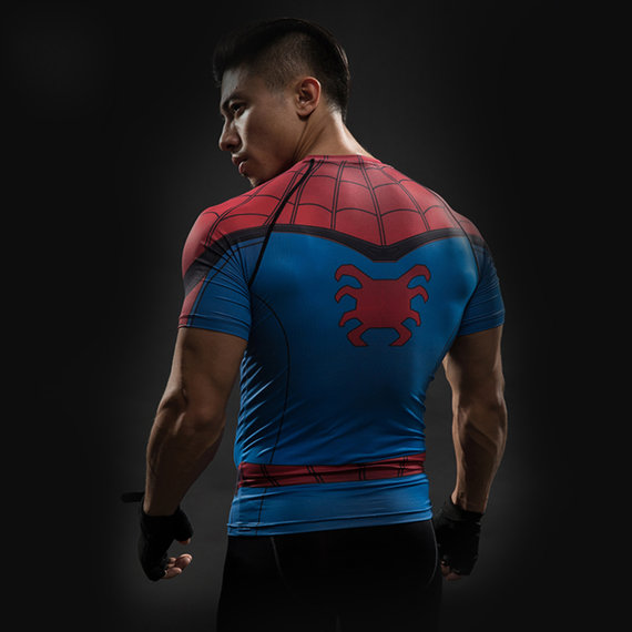short sleeve dri fit spiderman shirt costume