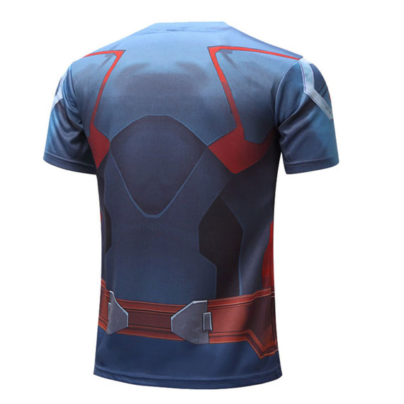 short sleeve  captain america running shirt