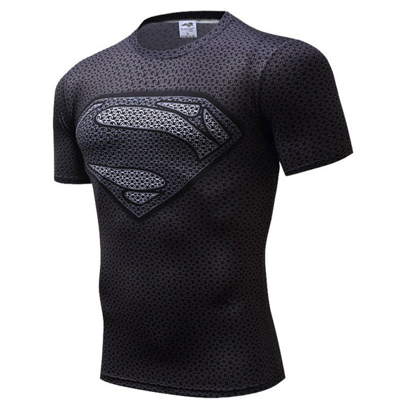 slim short sleeve Black superman birthday boy shirt