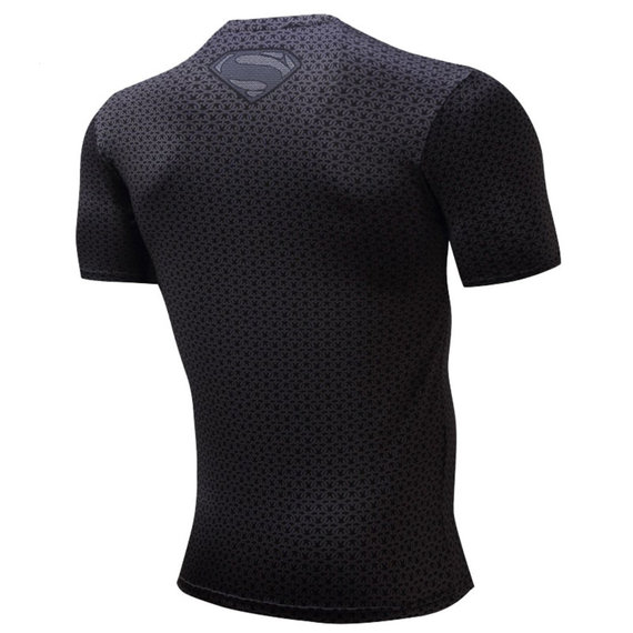 slim fitted black superman compression shirt