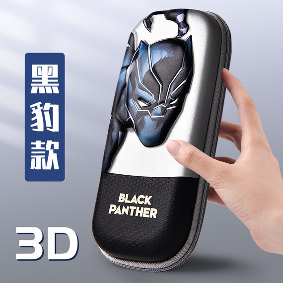 3D Printed Marvel Superhero Black Panther EVA Pencil Case With Zip Closure