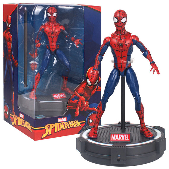 7-inch Marvel Avengers Spider Man Action Figure Toy with Luminous base