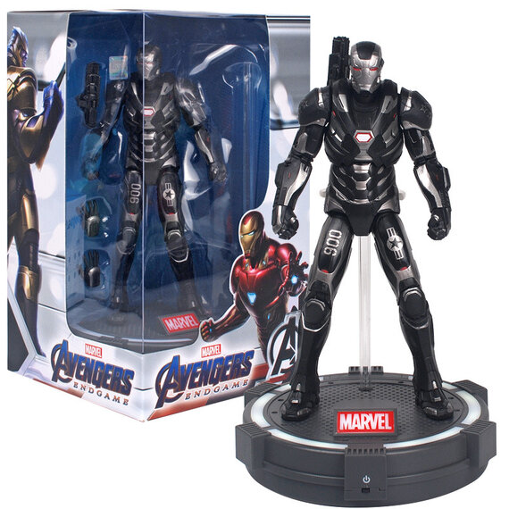 7-inch Iron Man Black Superhero Action Figure Toy ,PVC,include Luminous base and cool gift box