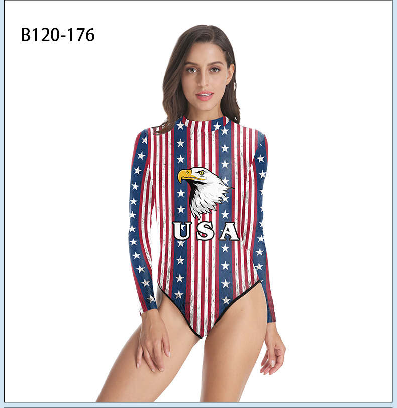 4th july america flag eagle 3d print women swimsuit
