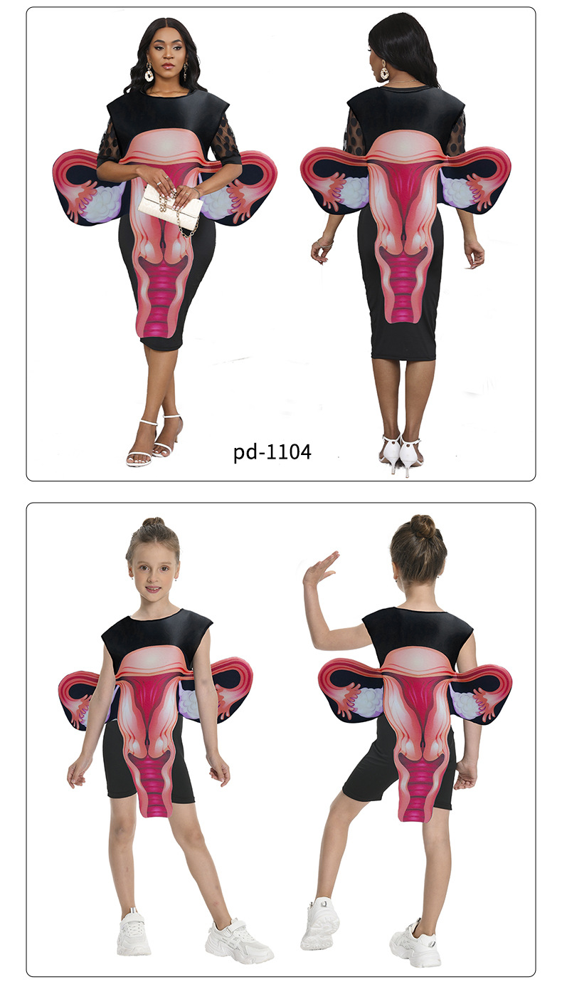 Bladder Halloween Costume - female adult and kids model show