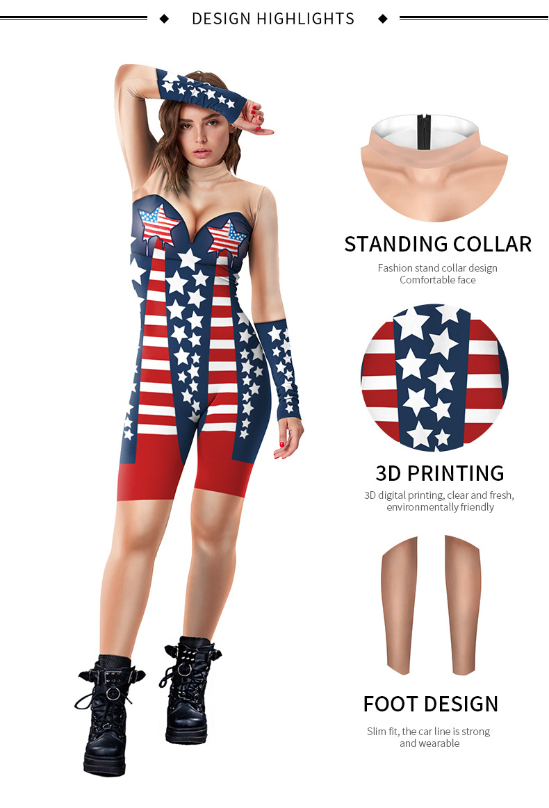 Skksst Womens American Flag Print Plus Size Dungaree Nigeria