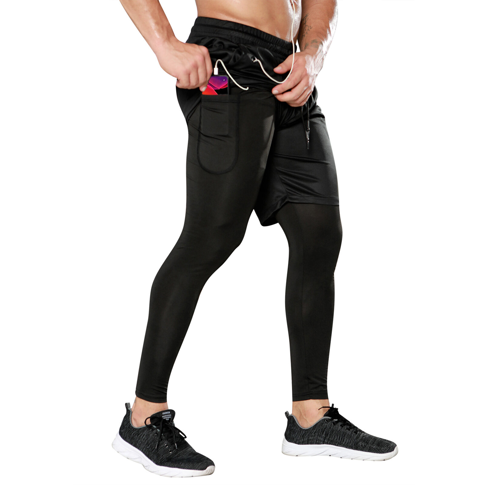 Men's Training Shorts with Leggings 2-in-1 DOUBLE UNDERS E-store   - Polish manufacturer of sportswear for fitness, Crossfit,  gym, running. Quick delivery and easy return and exchange