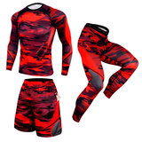 3 In 1 Men's Slim Stretch running suit for weight loss Red