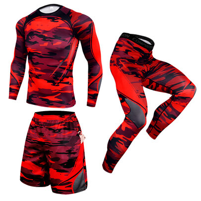 3 In 1 Men's Slim Stretch running suit for weight loss Red