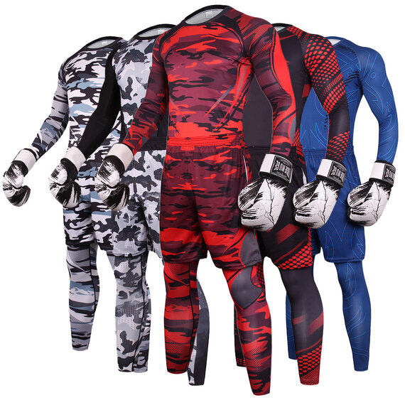 3 In 1 Men's athletic stretch suit for workout red
