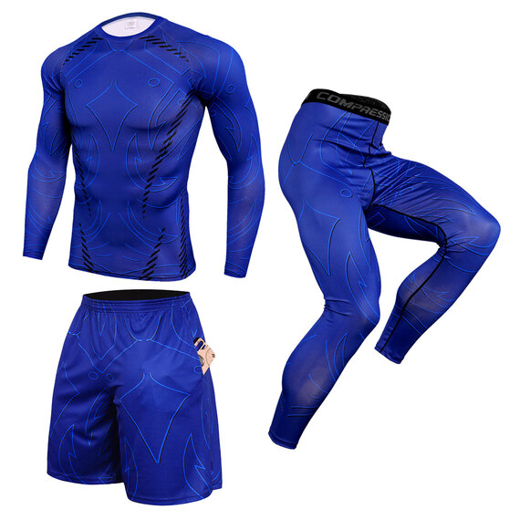 3 in 1 navy blue gym workout suit for mens
