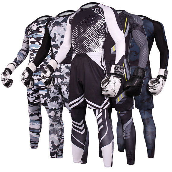 men's  3 Pieces Tiktok Popular cycling gear set  - basketball shooting shirts / shorts / skins running leggings