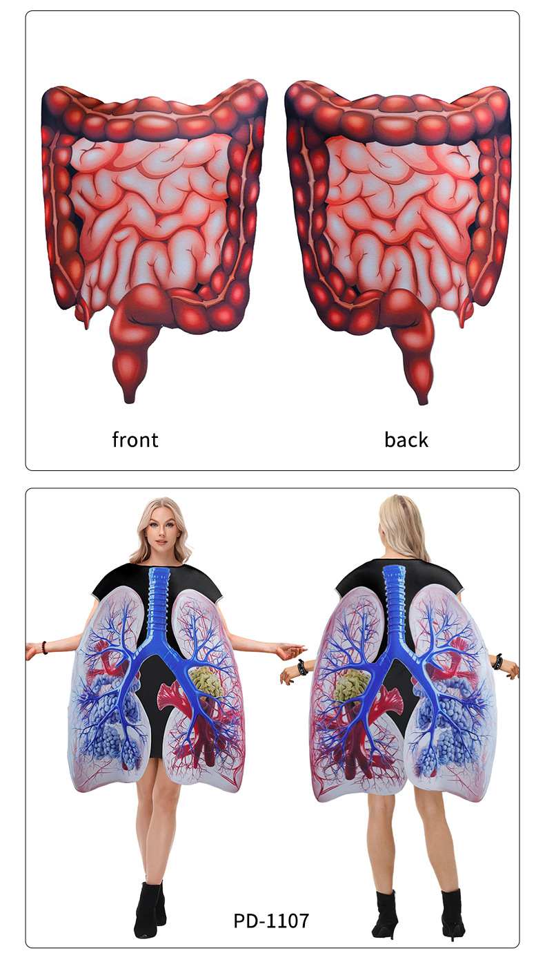 Human Lung Intestine Halloween Costume model show