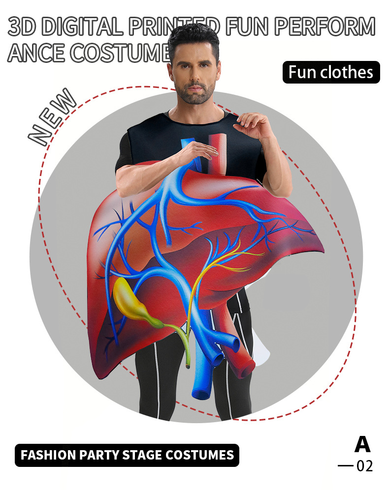 Human Organ Heart Halloween Costume - adult men model show