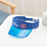 Fashion Embroidery design Blue Captain America Wide Brim Sun Visor For Kids