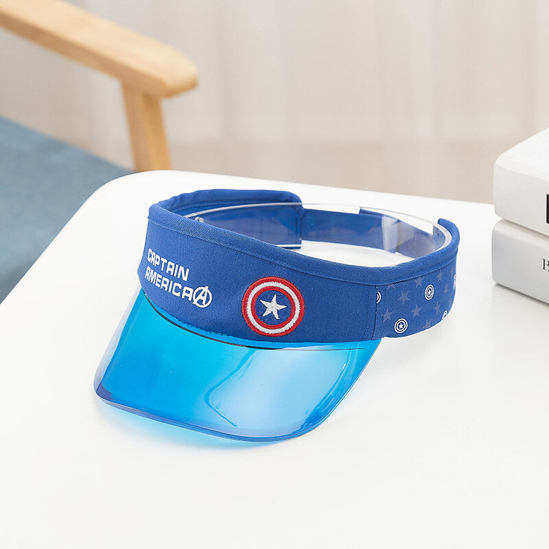 Blue Captain America Wide Brim Sun Visor For Kids