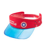 Unisex Wide Brim Sun Visor For Children Red capatain america