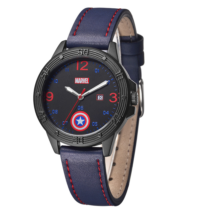 black superhero Captain America Wrist watch for kid 