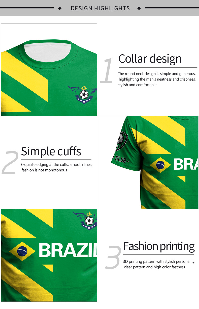 Qatar 2022 Fifa World Cup Print tee shirt - Brazil jersey- 03