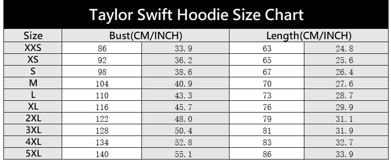 Taylor-Swift-Hoodie-Size-Chart