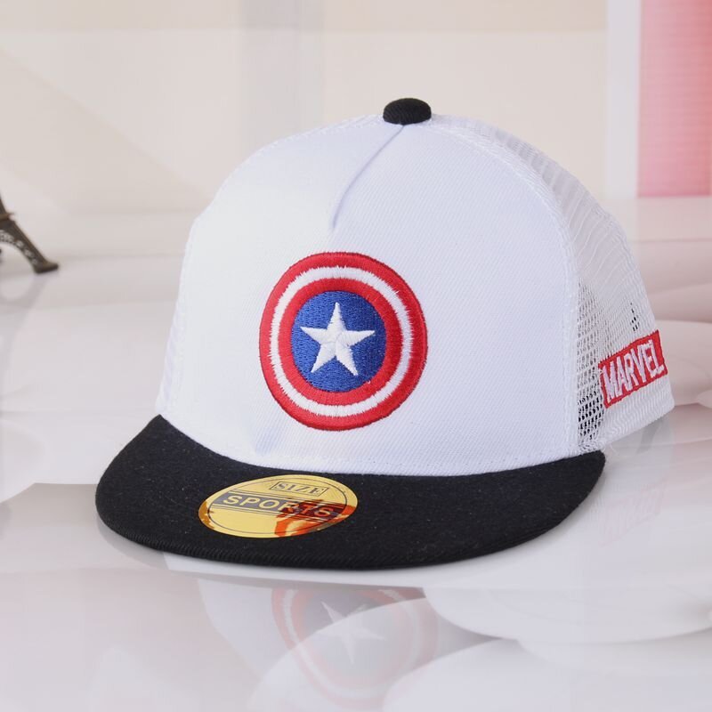 Kids Avengers Baseball Cap – White Captain America Shield