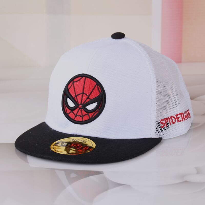 White Spiderman Avengers Baseball Cap For Kids