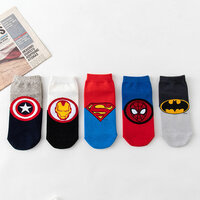5 Pairs Marvel Avenger Superhero ankle Socks For adult