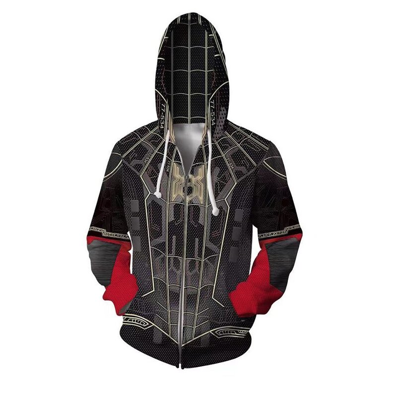 Marvel Black Spider man No Way Home Zip UP Hoodie PKAWAY