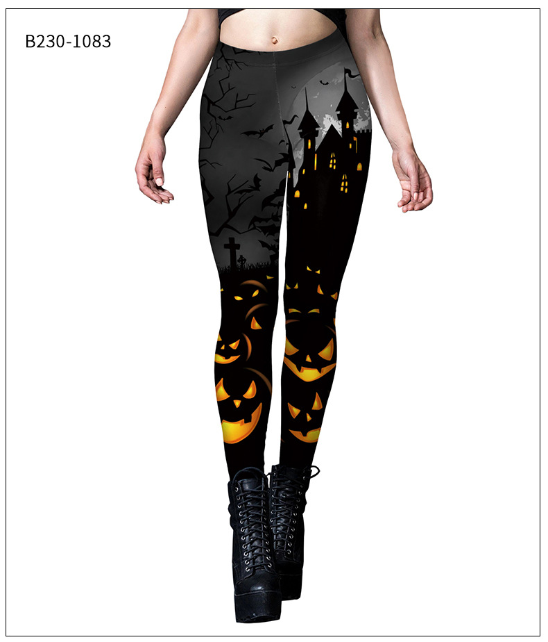 girls scary pumpkin leggings