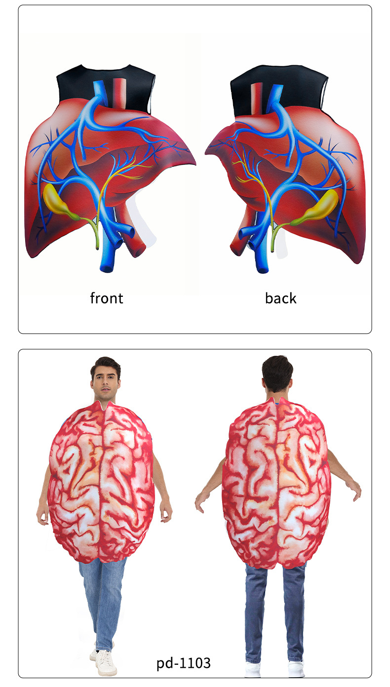 heart and Brain halloween costume model show