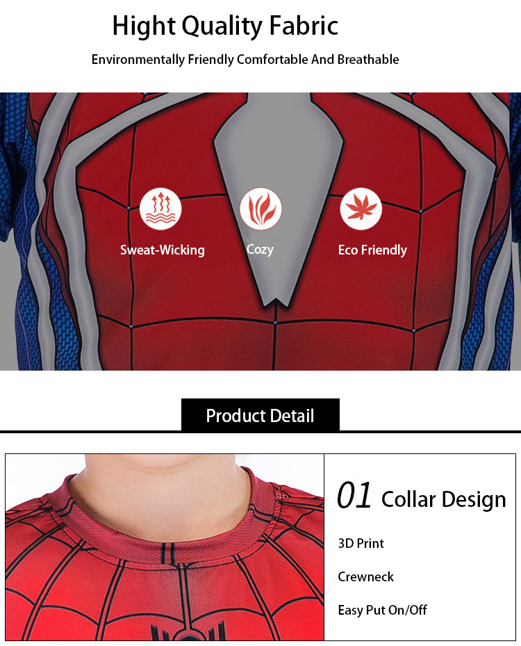kids marvel avenger superhero costume suit detail