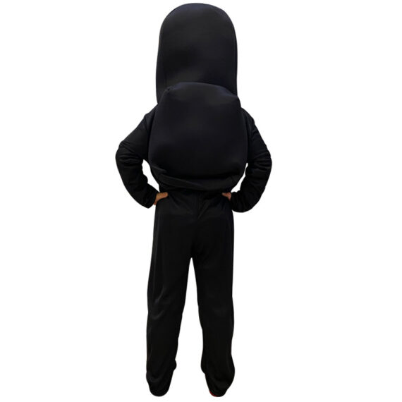 Among us halloween cosplay costume black with zipper closure on the back