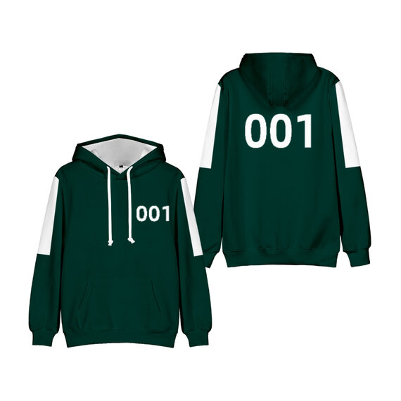 DarkGreen Squid Game Pullover Hoodie Cosplay Costume