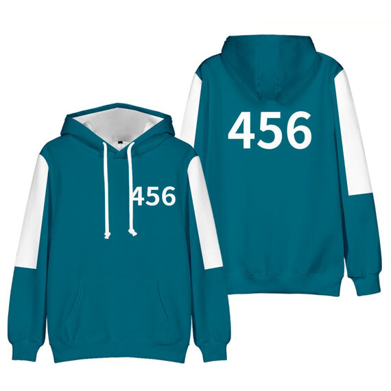 Blue Squid Game Pullover Hoodie Cosplay Costume