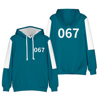 Blue Squid Game Pullover Hoodie Cosplay Costume