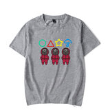 Cool Squid Game Front man T Shirt Grey Crewneck Short Sleeve