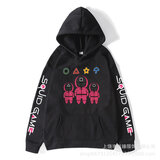 Cool Netflix Squid Game Print Hoodie For Lovers - Black