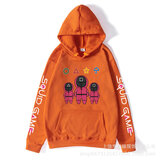 Cool Netflix Squid Game Print Hoodie For Lovers - Orange