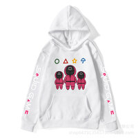 Cool Netflix Squid Game Print Hoodie For Lovers - White