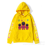 Cool Netflix Squid Game Print Hoodie For Lovers - Yellow