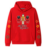 Cool Little Girl Doll Front Man Netflix Squid Game Hoodie - Red