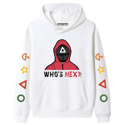Cool Who Is Next Netflix Squid Game Hoodie - White