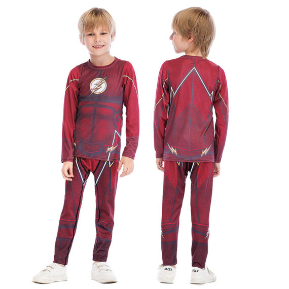 children's the red flash cosplay costume for halloween and birthday superhero parties